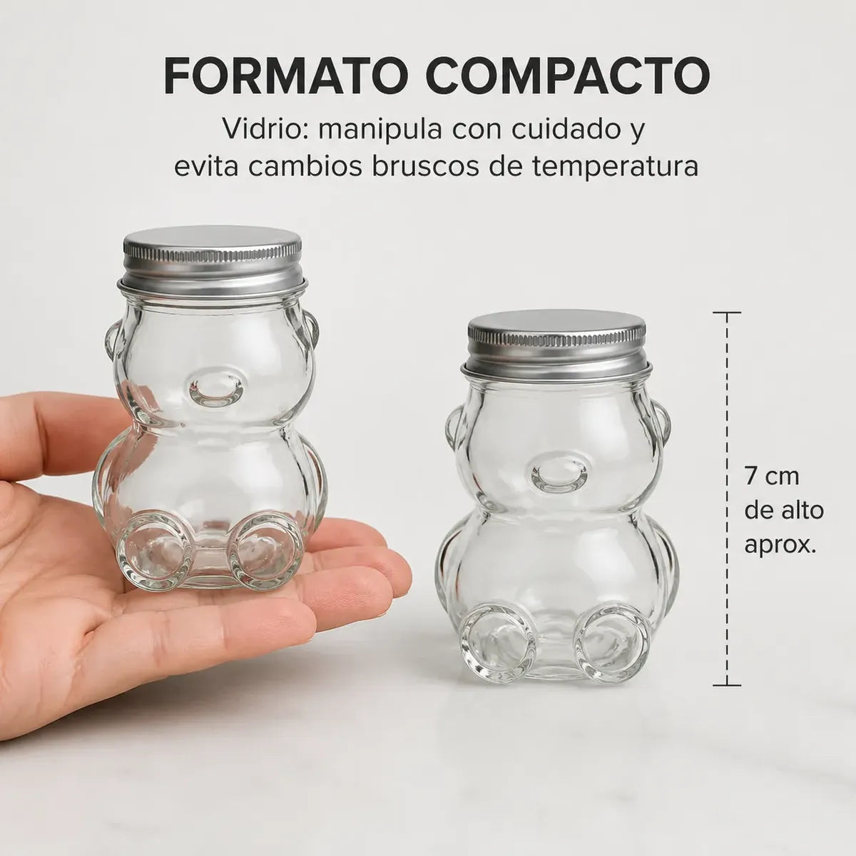 Pack 24 Frascos Osito Vidrio 30 Ml Con Tapa Rosca