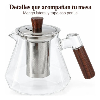 Tazón Con Filtro De Vidrio Para Te Y Hierbas 750ml Blanco