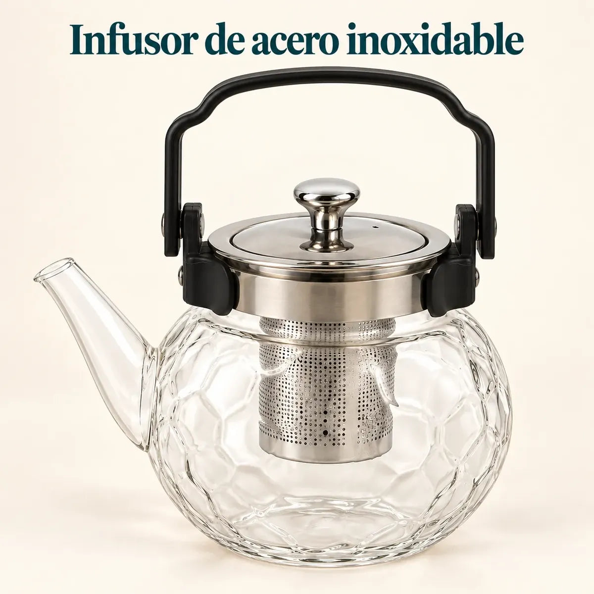 Tetera Infusor De Vidrio Té Infusor Acero Inoxidable 800 Ml