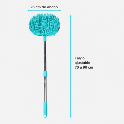 Medidas del cepillo para auto: cabezal de 26 cm y largo ajustable de 70 a 90 cm
