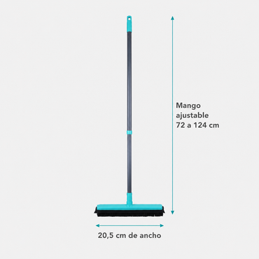 Medidas del escobillón: mango ajustable de 72 a 124 cm y cabezal de 20,5 cm