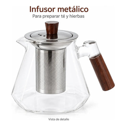 Tazón Con Filtro De Vidrio Para Te Y Hierbas 750ml Blanco