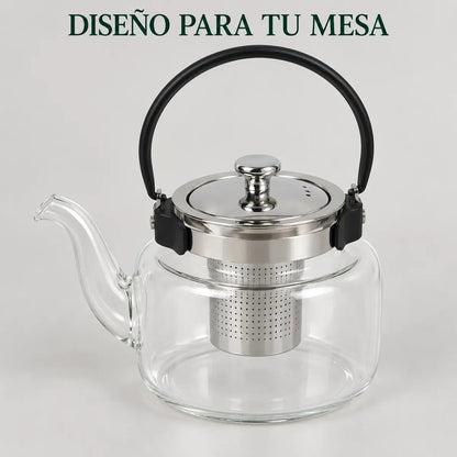 Tetera De Vidrio Con Filtro Infusor 1,2 L Para Té