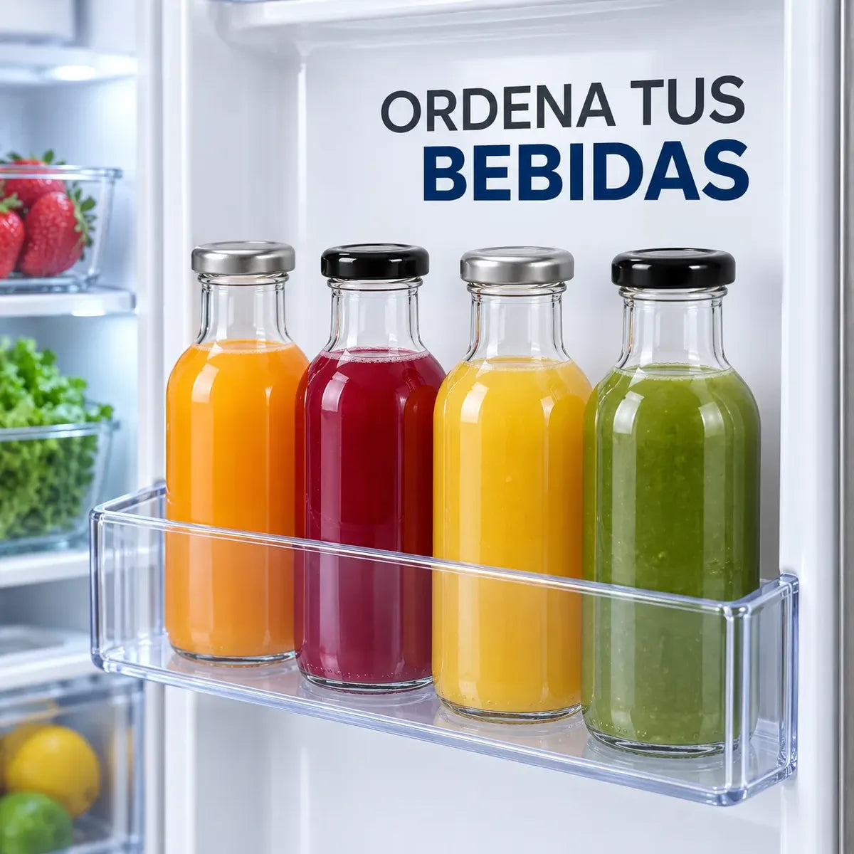 Pack 6 Frascos De Vidrio Para Jugos 250ml