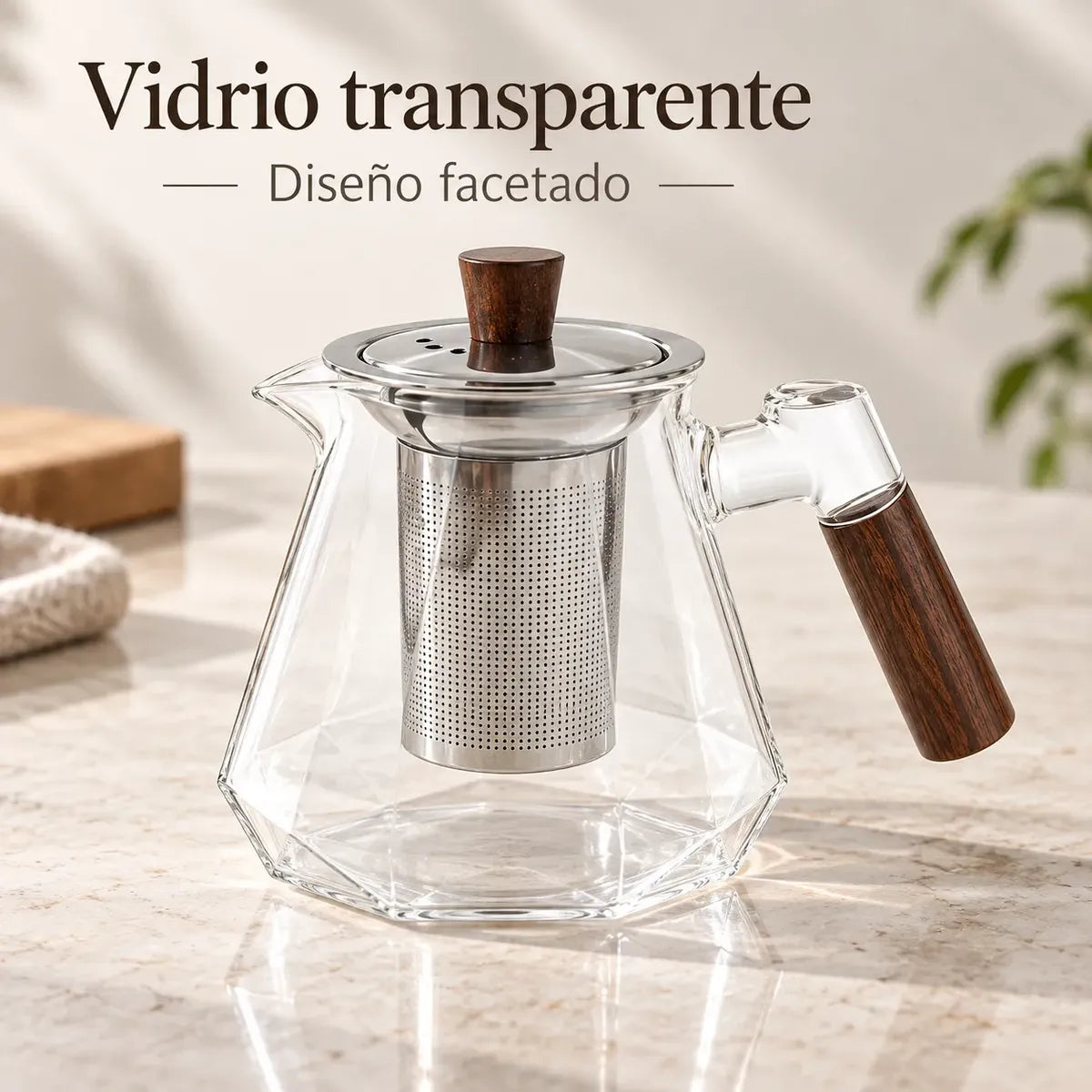 Tazón Con Filtro De Vidrio Para Te Y Hierbas 550ml Blanco