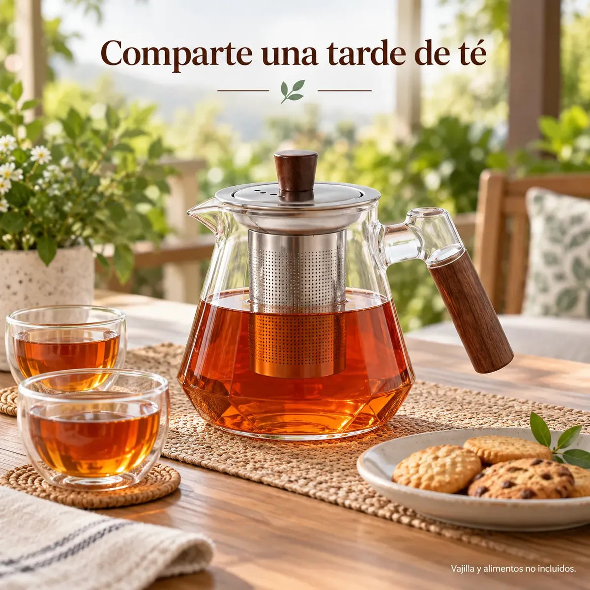 Tazón Con Filtro De Vidrio Para Te Y Hierbas 750ml Blanco