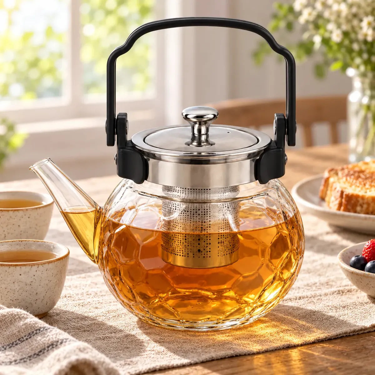 Tetera Infusor De Vidrio Té Infusor Acero Inoxidable 800 Ml