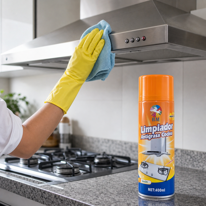 Limpieza de campana con antigrasa aerosol