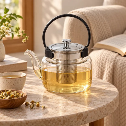 Tetera De Vidrio Con Filtro Infusor 1,2 L Para Té