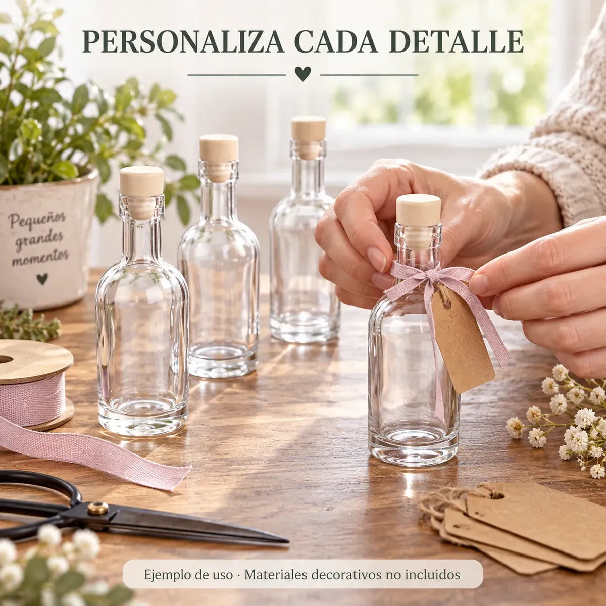 Pack 24 Frascos Botellas De Vidrio 50 Ml Con Tapón
