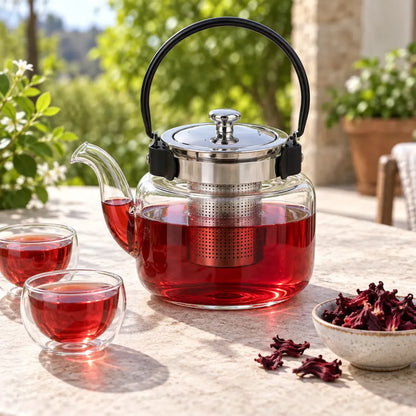 Tetera De Vidrio Con Filtro Infusor 1,2 L Para Té