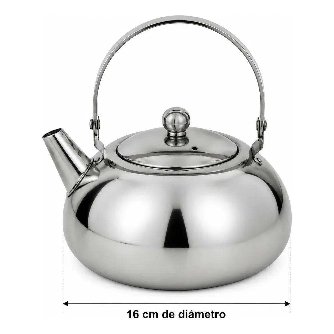 Tetera Infusora Acero Inoxidable 16cm Té Mate Cocina