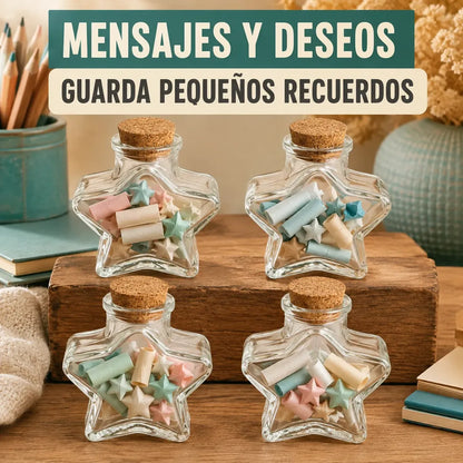 Pack 12 Botellas Estrella De Vidrio 150ml Con Corcho