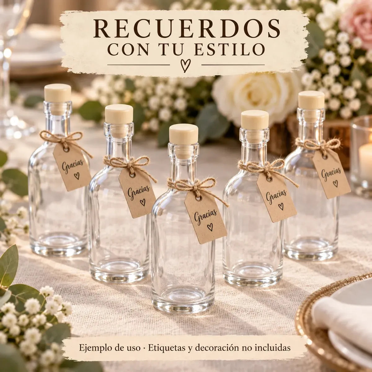 Pack 24 Frascos Botellas De Vidrio 50 Ml Con Tapón