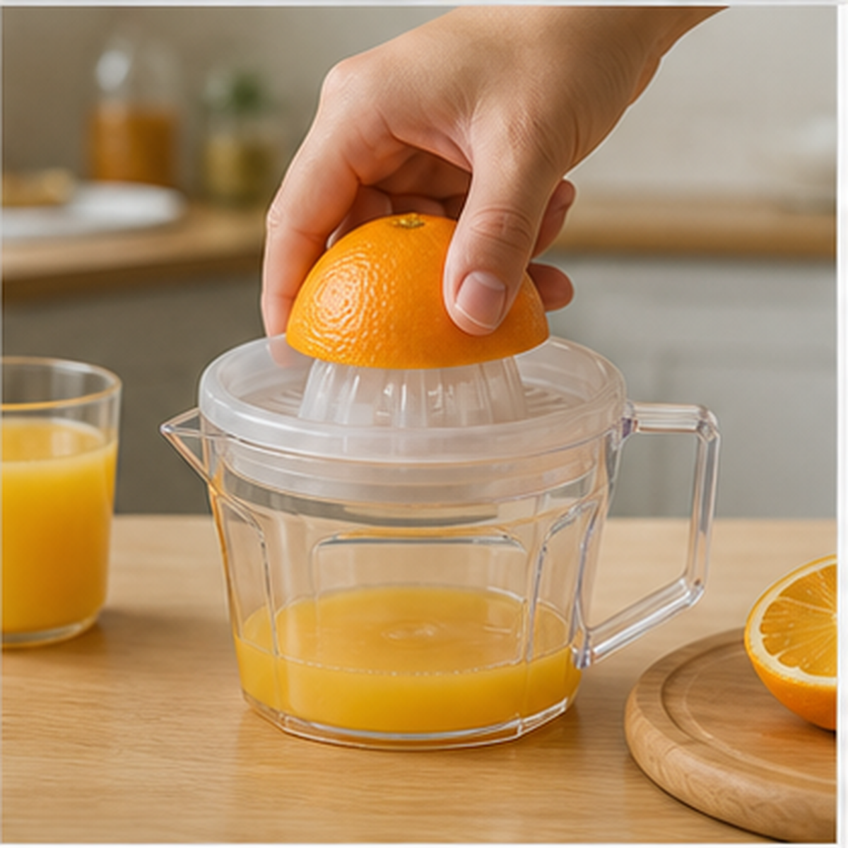 Exprimidor Manual de Cítricos Transparente 12 cm - contexto de uso