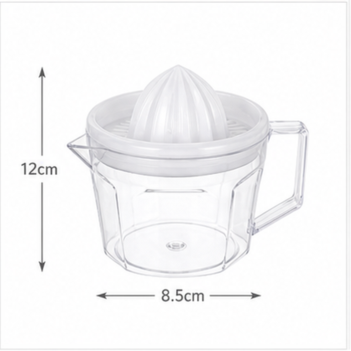 Exprimidor Manual de Cítricos Transparente 12 cm - medidas