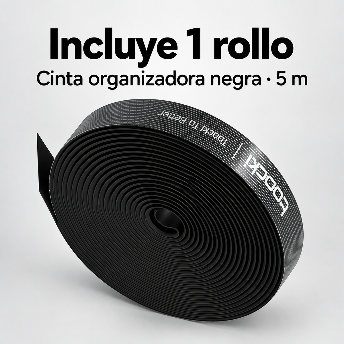 Cinta Velcro Toocki Organizador De Cables 5 Metros Negro