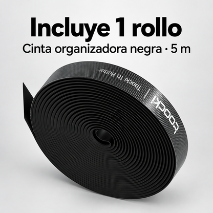 Cinta Velcro Toocki Organizador De Cables 5 Metros Negro