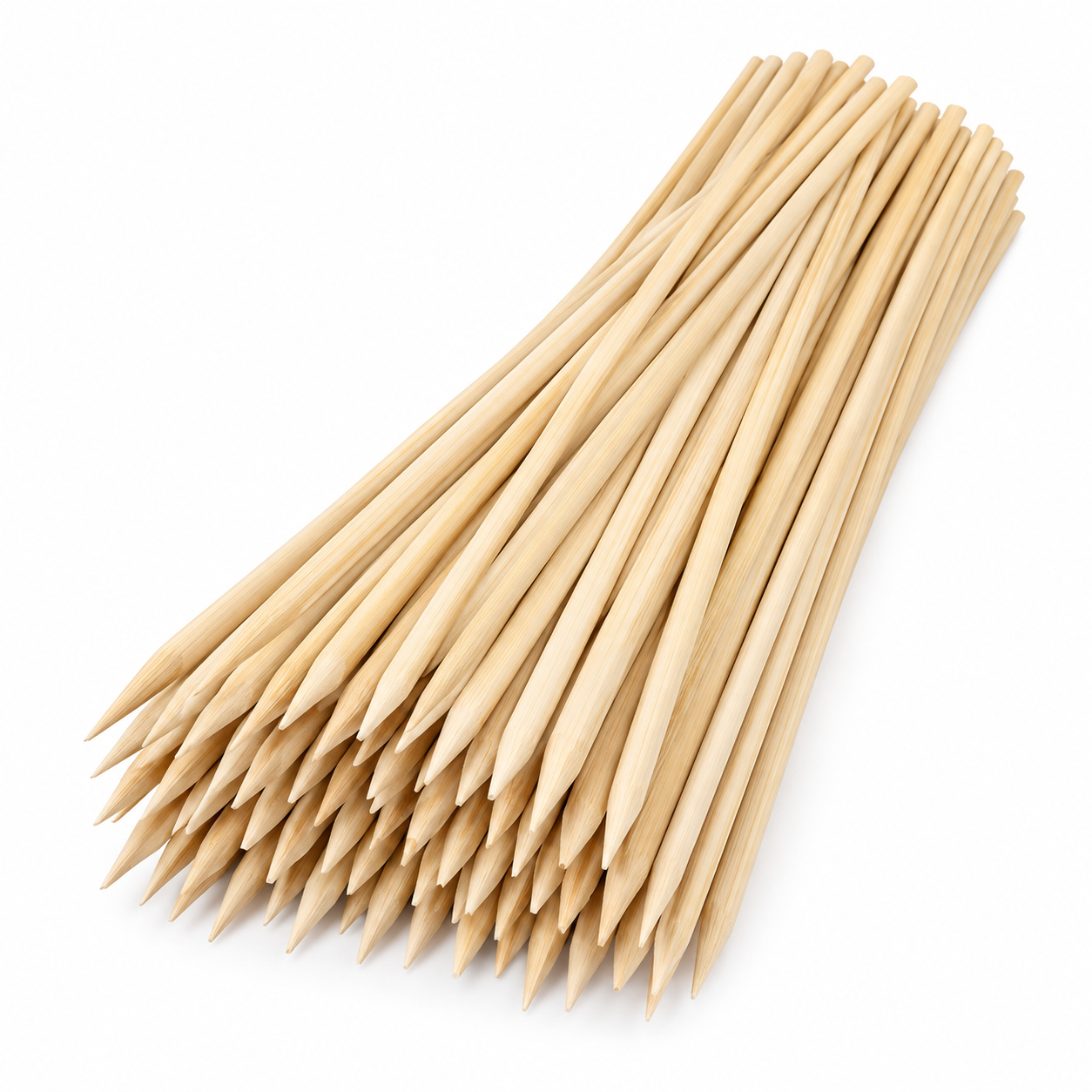 Palos para Anticuchos Brochetas Bambú 4 Mm X35 Cm 40 Piezas Beige