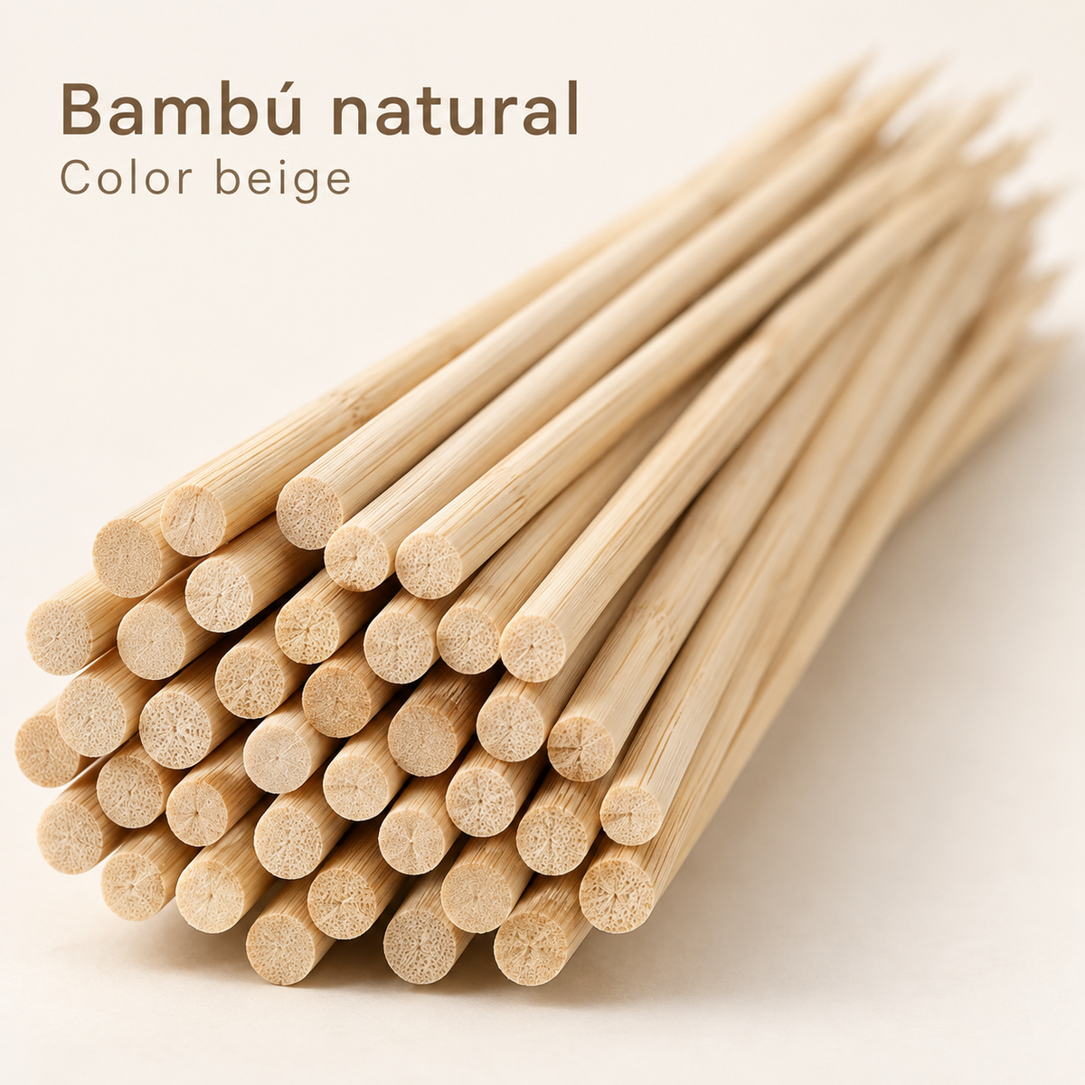 Palos para Anticuchos Brochetas Bambú 4 Mm X35 Cm 40 Piezas Beige