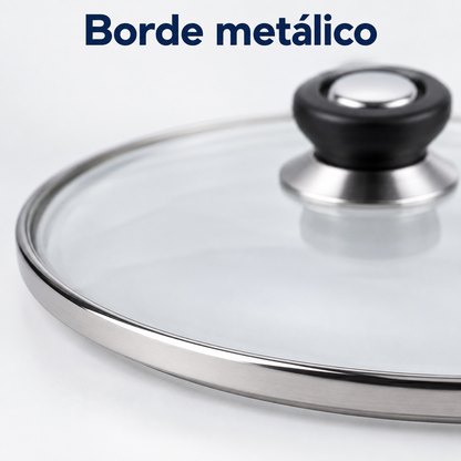 Tapa de Cristal 30 Cm para Sartén, Ollas Vidrio