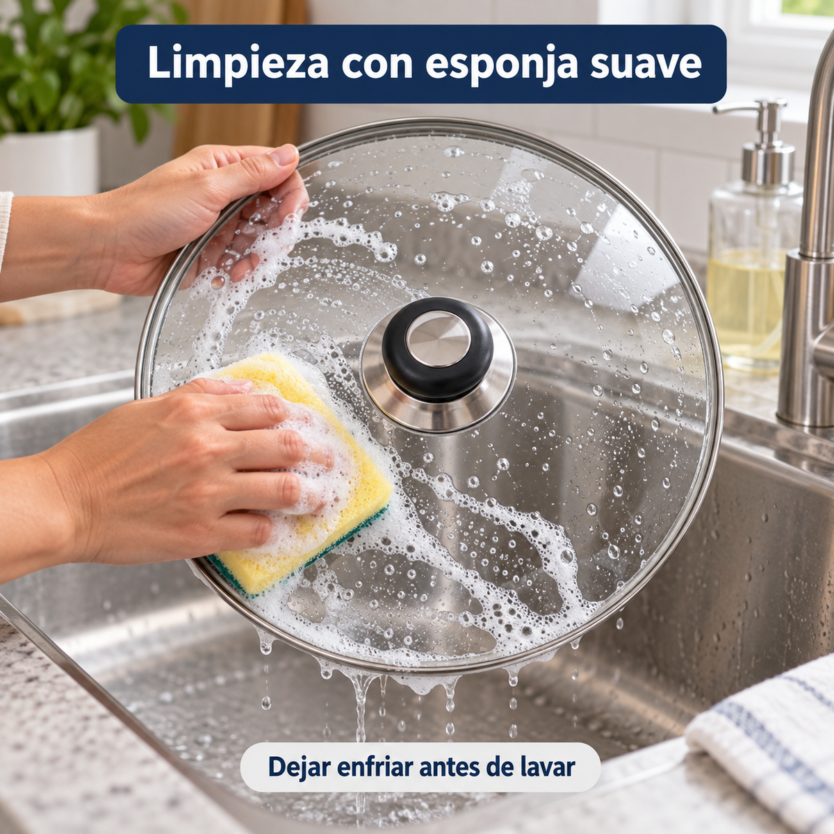 Tapa de Cristal 32 Cm para Sartén, Ollas Vidrio