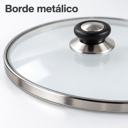 Tapa de Cristal 32 Cm para Sartén, Ollas Vidrio
