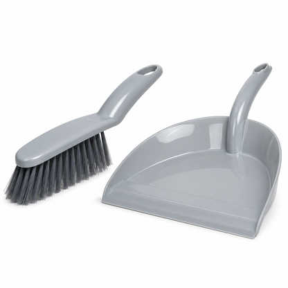 Set de Pala Recogedora de Basura Gris Claro