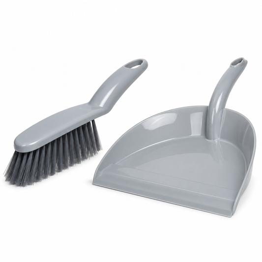 Set de Pala Recogedora de Basura Gris Claro