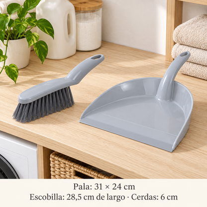 Set de Pala Recogedora de Basura Gris Claro