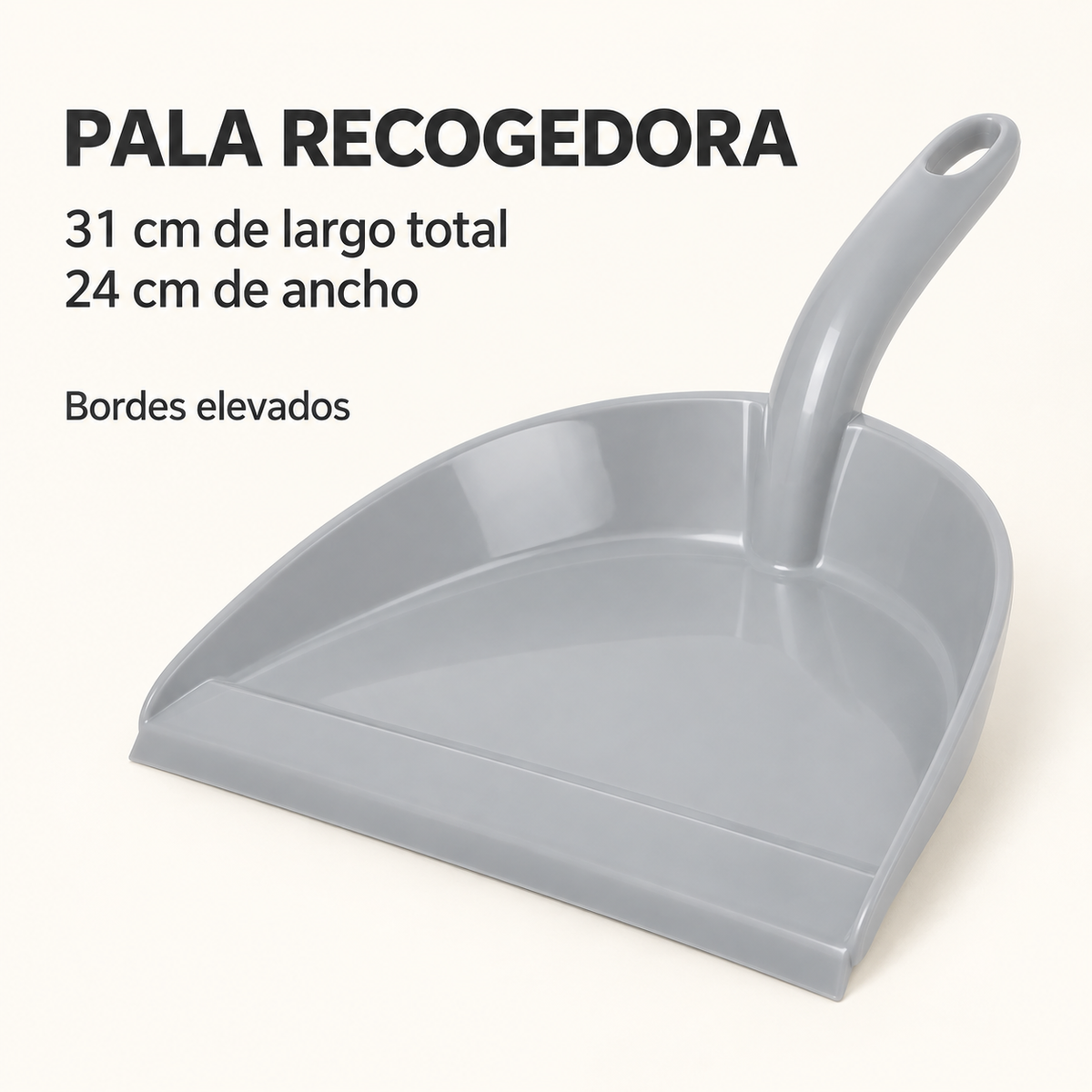 Set de Pala Recogedora de Basura Gris Claro