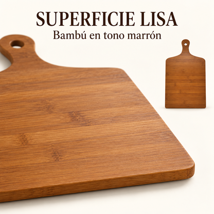 Tabla Picar y Cortar Cocina Madera Bambú 40cm Lisa Marrón