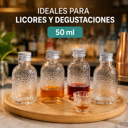 Pack 12 Botellas de Vidrio 50ml Tapa Aluminio Vidrio