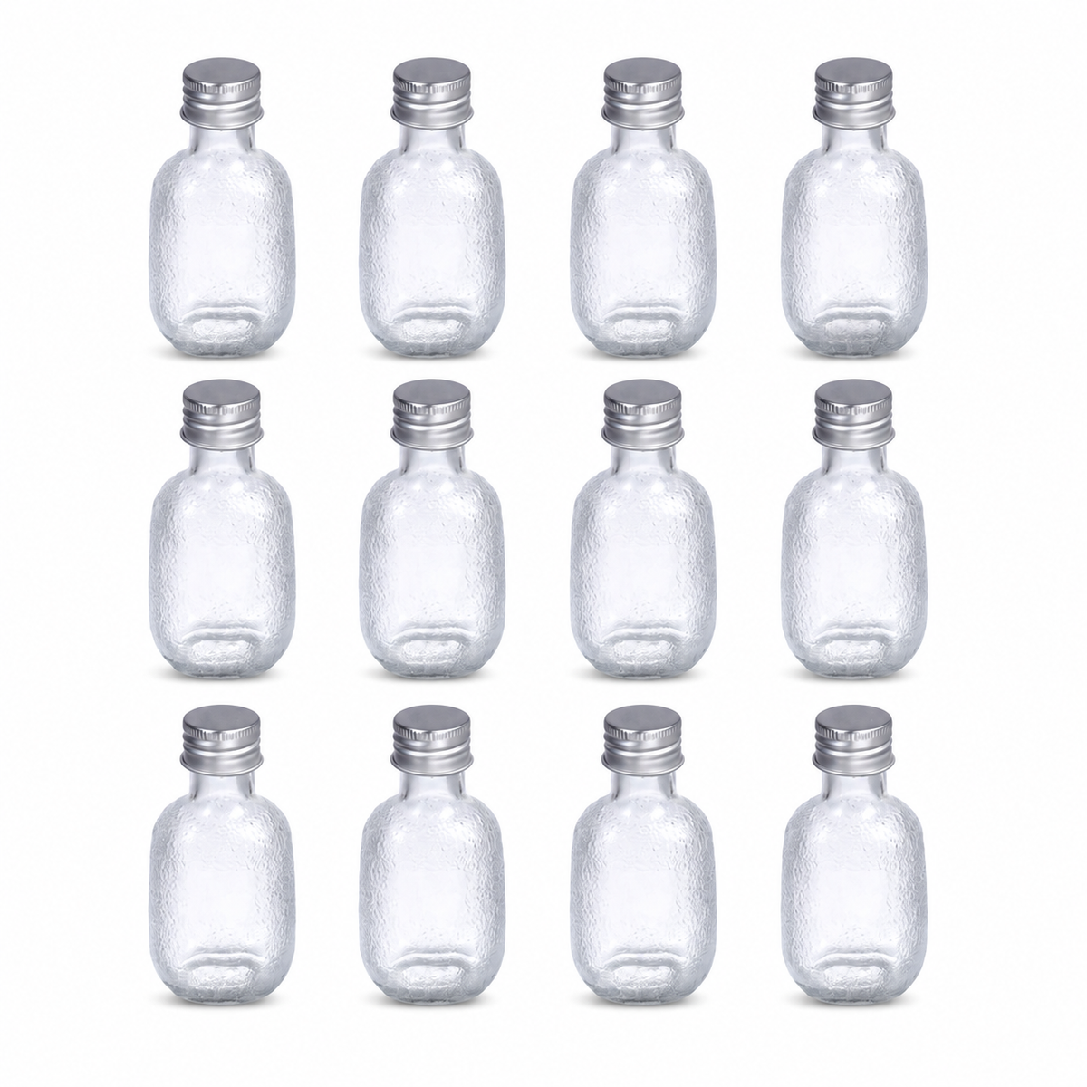 Pack 12 Botellas de Vidrio 50ml Tapa Aluminio Vidrio