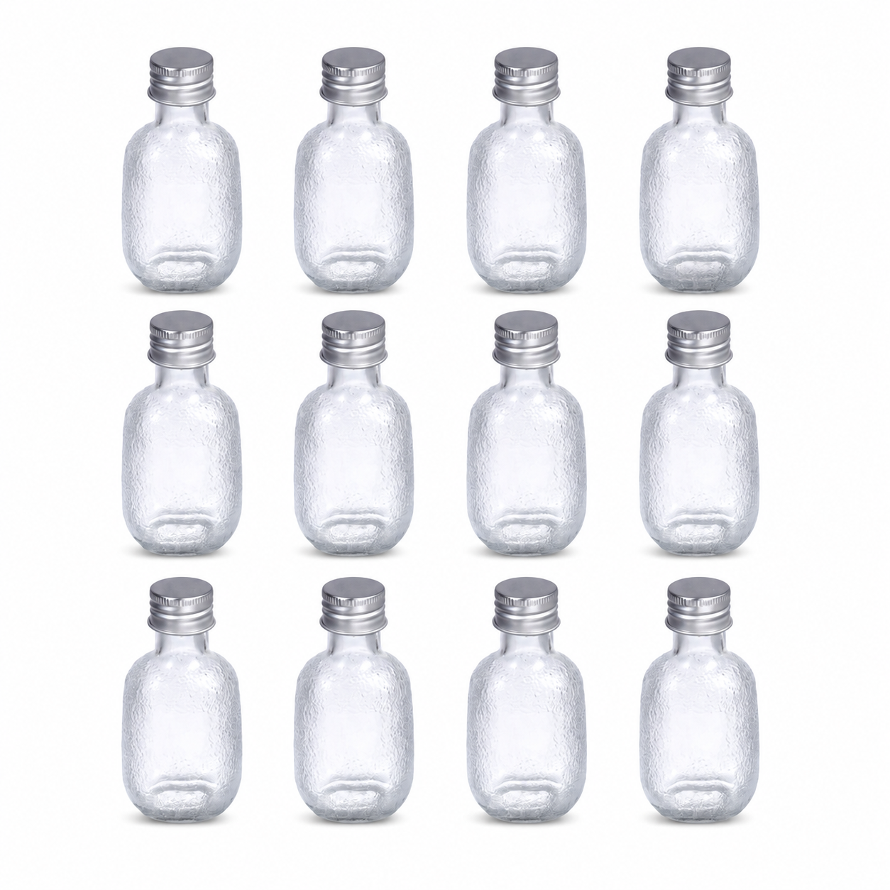 Pack 12 Botellas de Vidrio 50ml Tapa Aluminio Vidrio