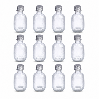 Pack 12 Botellas de Vidrio 50ml Tapa Aluminio Vidrio