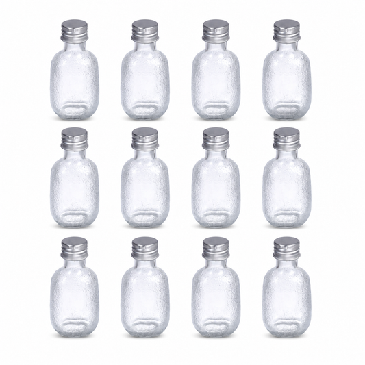 Pack 12 Botellas de Vidrio 50ml Tapa Aluminio Vidrio
