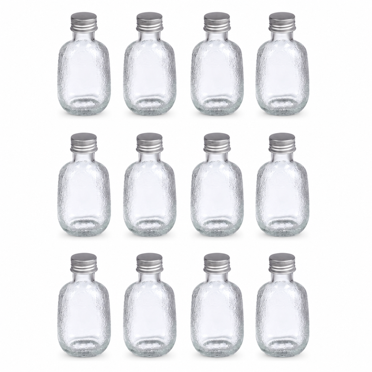 Pack 12 Botellas de Vidrio 100ml Tapa Aluminio Vidrio