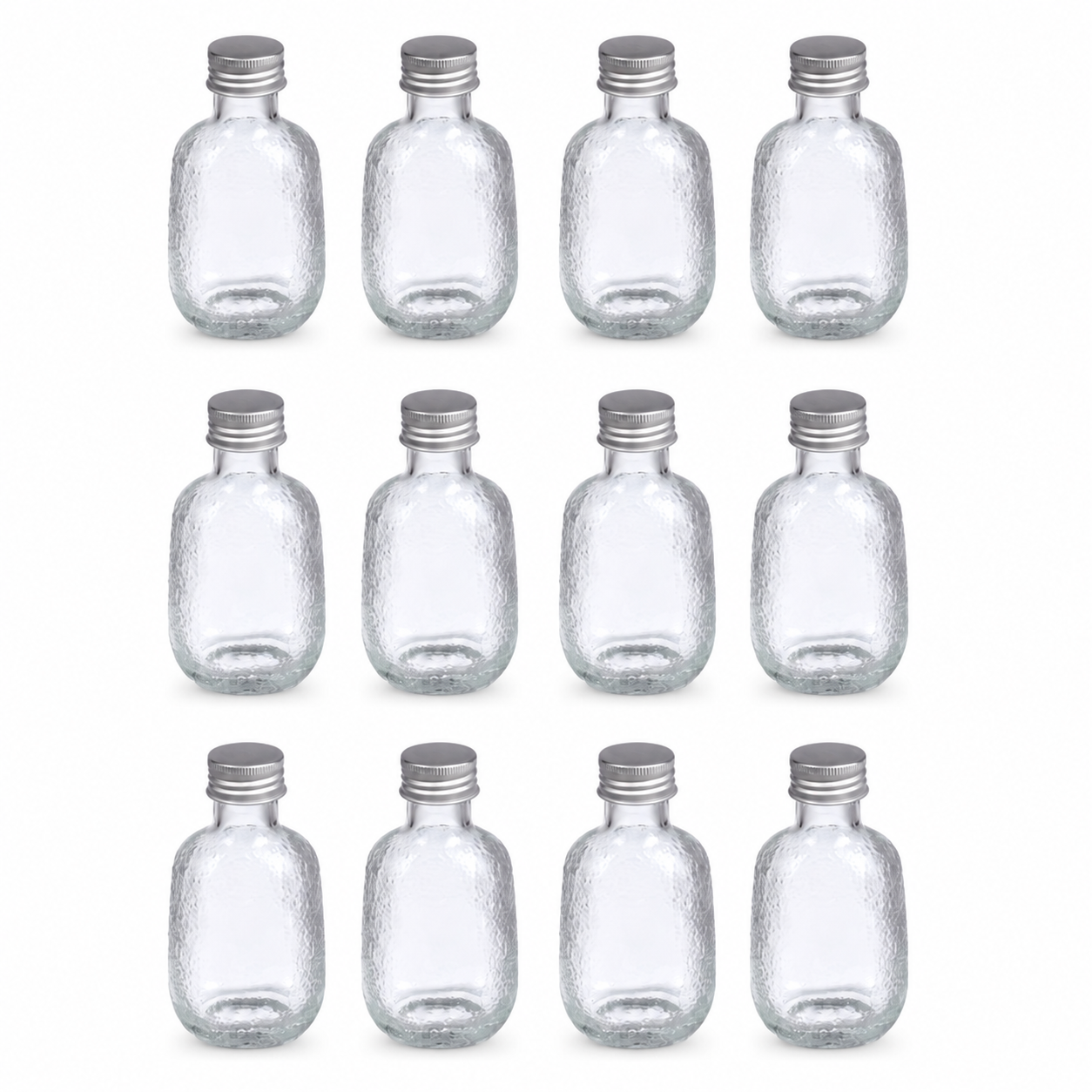 Pack 12 Botellas de Vidrio 100ml Tapa Aluminio Vidrio