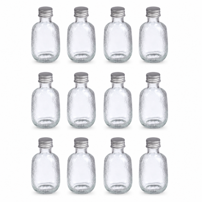 Pack 12 Botellas de Vidrio 100ml Tapa Aluminio Vidrio