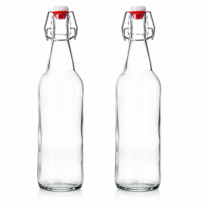 Pack 2 Botellas de Almacenamiento 1000ml Vidrio