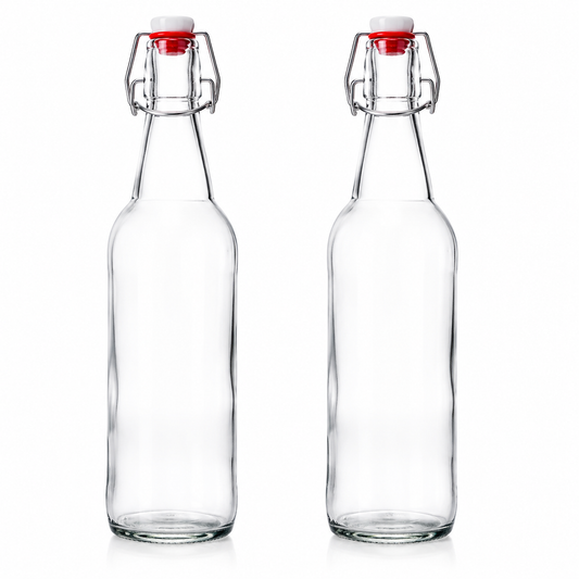 Pack 2 Botellas de Almacenamiento 1000ml Vidrio