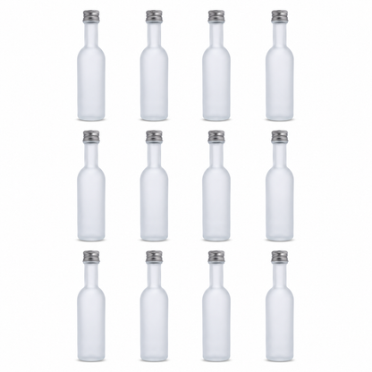 Pack 12 Botellas de Vidrio 50 ml Satinadas