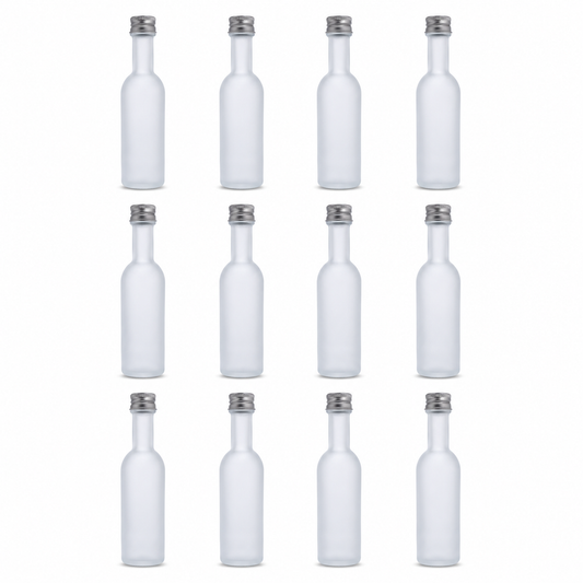 Pack 12 Botellas de Vidrio 50 ml Satinadas