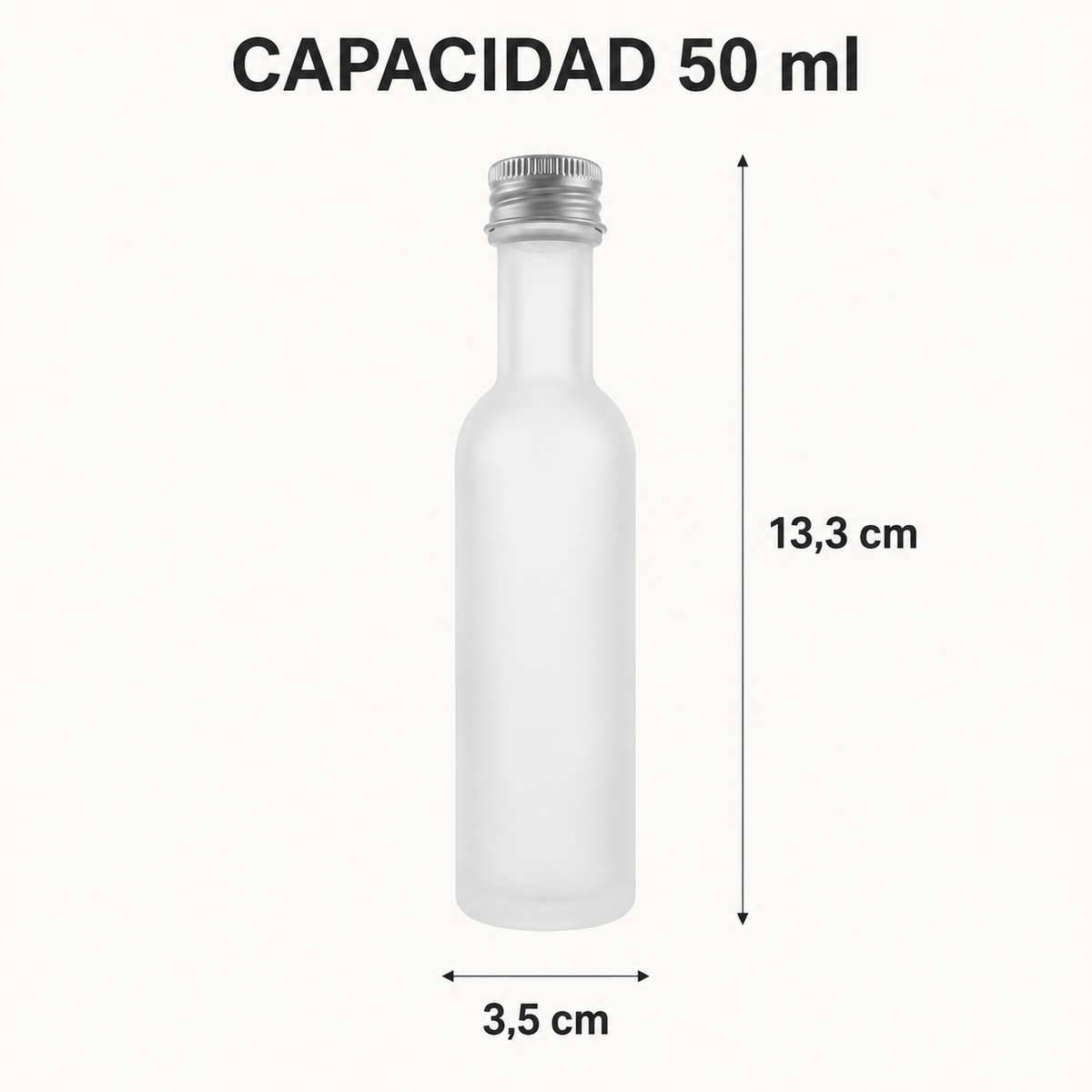 Pack 12 Botellas de Vidrio 50 ml Satinadas