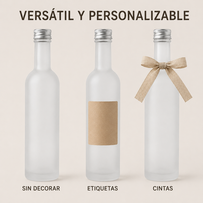 Pack 12 Botellas de Vidrio 50 ml Satinadas