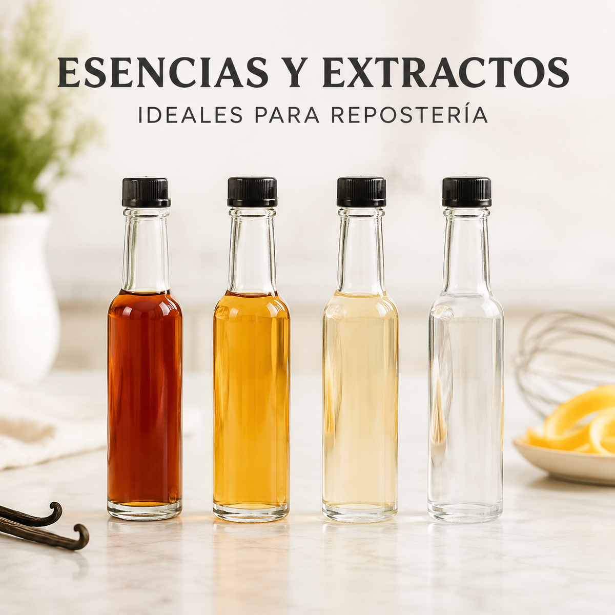 Pack 4 Botellas de Vidrio 150ml para Salsa, Esencias Vidrio