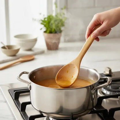 Set 4 Utensilios De Cocina Cucharas De Madera Palo Cuchara
