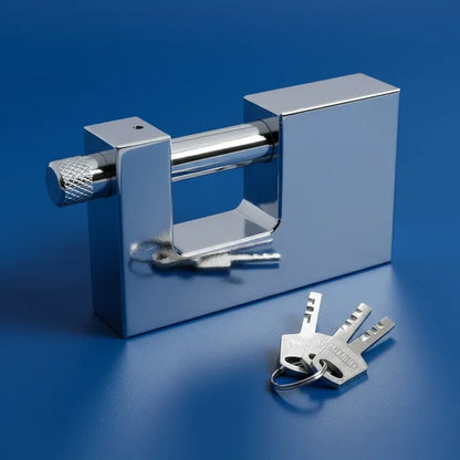 Candado Cuadrado 80mm Seguridad Blindado Color Plateado Plateado