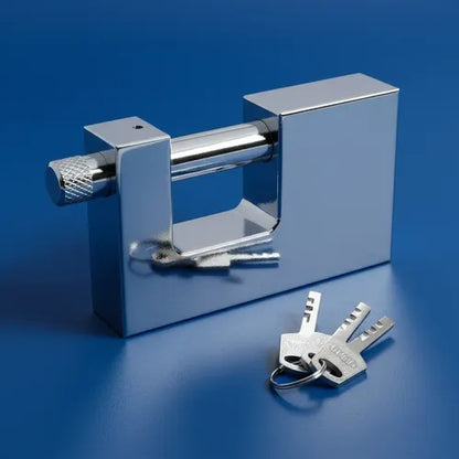 Candado Cuadrado 80mm Seguridad Blindado Color Plateado Plateado